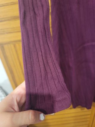 Vestido canalé granate Zara