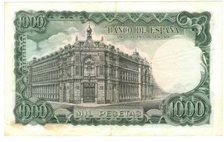 Billete de 1000 pesetas de 1971. José Echegaray.