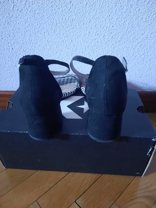 Sandalias de tacón de cuadritos vichi de mujer