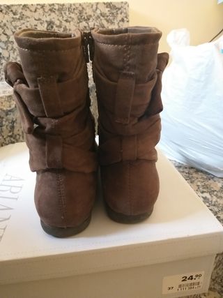 Botines planos mujer marrones