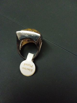 Anillo acero con baño de plata