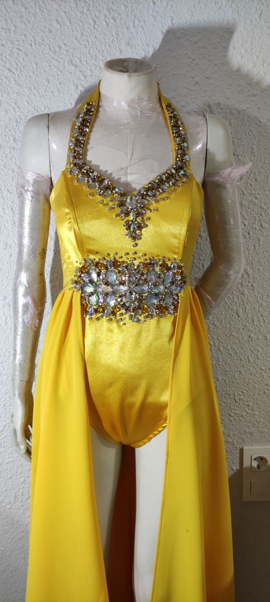 VESTIDO GALA FIESTA AMARILLO