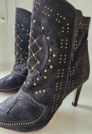💯Botín piel tachas 🍀ZARA #mcuel 