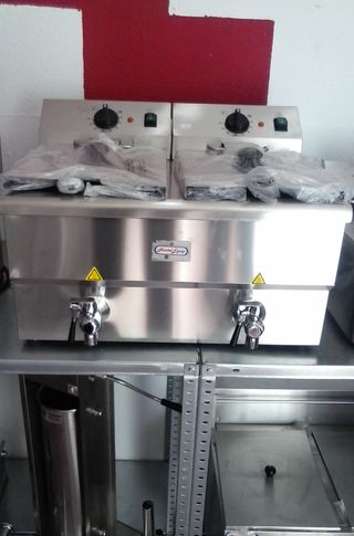 freidora industrial 8+8l electrica con grifo