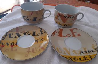Set 2 tazze da colazione con piatto