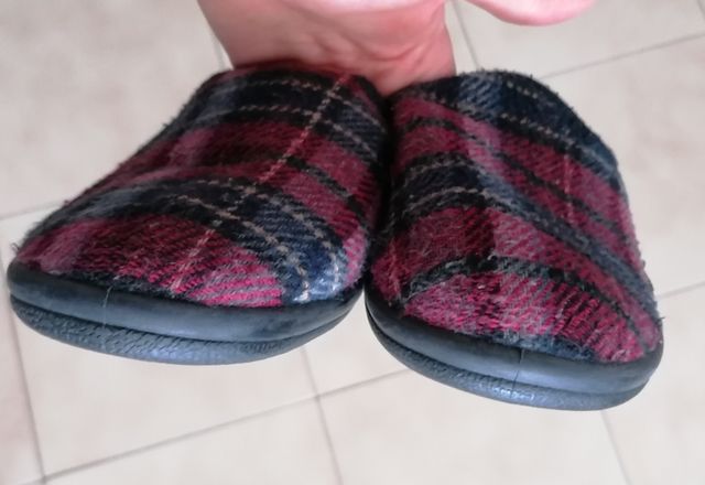 Pantofole Uomo Rosse Nere Quadri