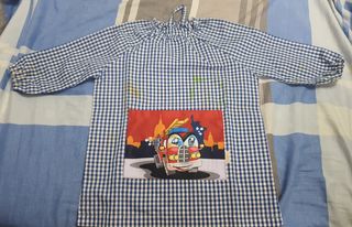 Bata colegio escuela guardería azul