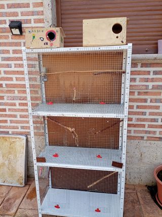 Jaula de pájaros periquitos agapornis