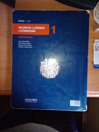Libro de Valenciano, 1° Bachillerato