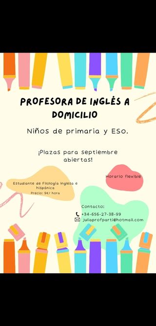 Profesora particular inglés
