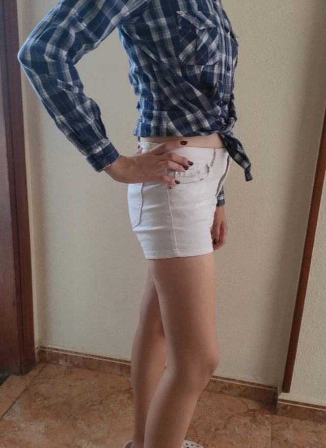 Short corto blanco mujer 