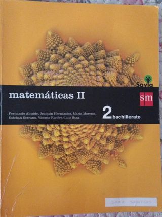 Libro matemáticas 2 bachillerato 