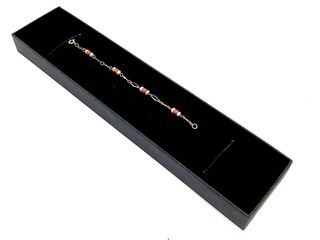 pulsera oro 18k con piedra con coral
