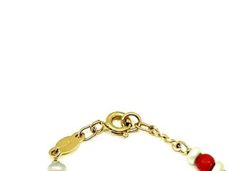 pulsera oro 18k con piedra con coral