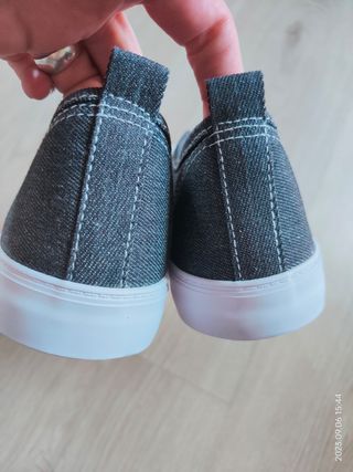 Zapatillas NUEVAS lona gris strass 38