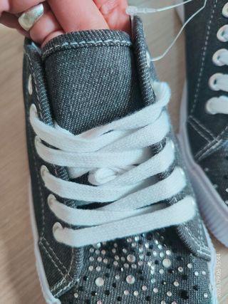 Zapatillas NUEVAS lona gris strass 38