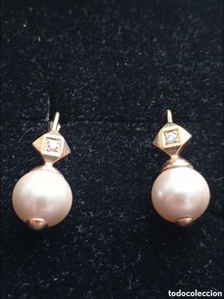 Pendientes oro y circonitas Joyería