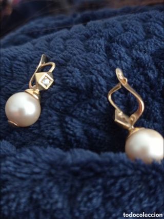 Pendientes oro y circonitas Joyería