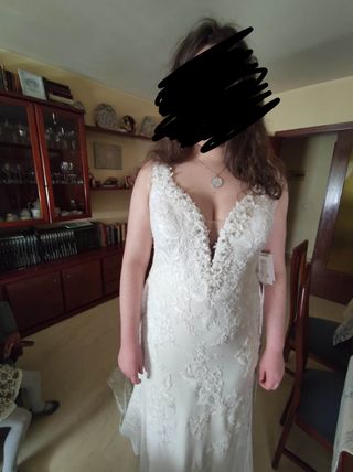 Vestido de novia y velo 