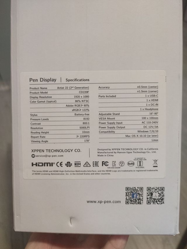 Xp-pen Artist 22, Tableta Gráfica
