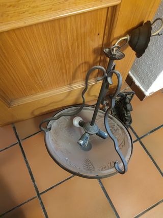 Lamparas antiguas con cristal