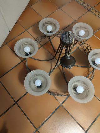 Lamparas antiguas con cristal