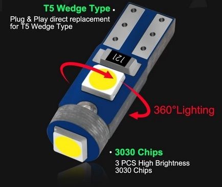 Bombillas Luz led T5 W3W W2.1W BLANCO (10 unid.).