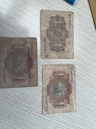 lote 8  billetes antiguos Peseta