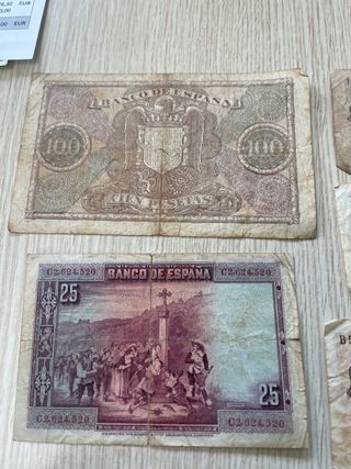 lote 8  billetes antiguos Peseta