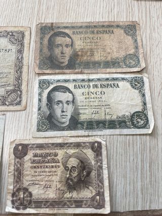 lote 8  billetes antiguos Peseta