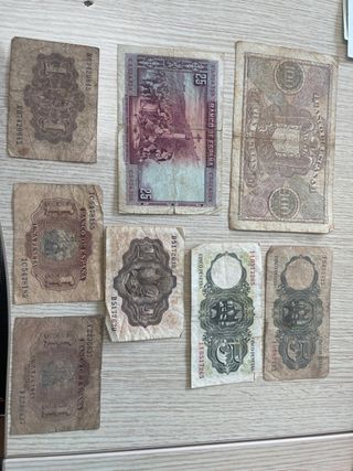 lote 8  billetes antiguos Peseta