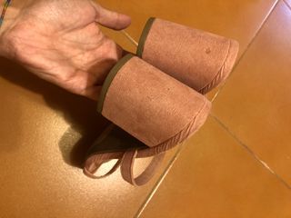 Sandalias de tacón rosa palo