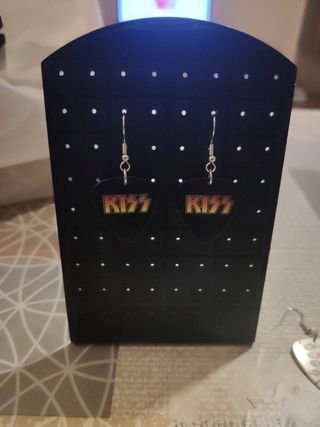 Pendientes kiss pua guitarra