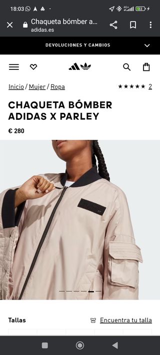 Chaqueta Adidas bomber X Parley 