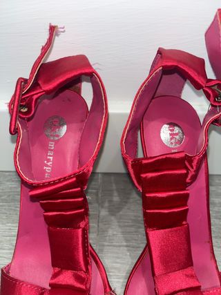 Sandalias fiesta de raso color fucsia