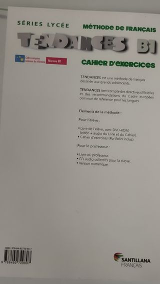 LIBRO TENDANCES B1 -1º BACHILLERATO CAHIER