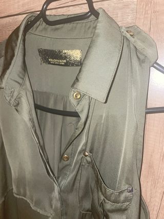blusa stradivarius verde militar chaleco shein