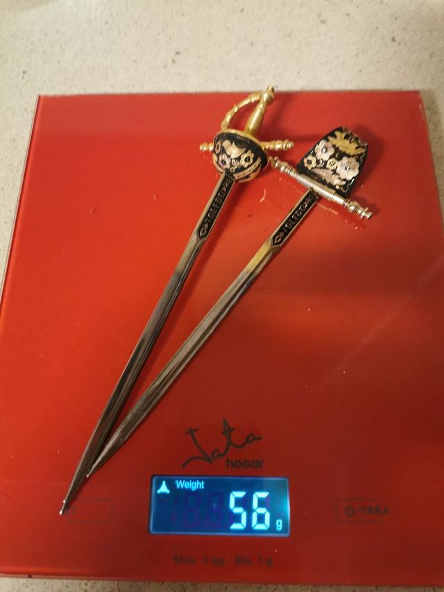 MINIATURAS ESPADA O ABRECARTAS DAMASQUINADO TOLEDO