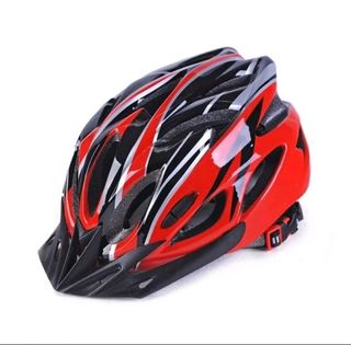 Casco de bicicleta unisex ultraligero,rojo y negro