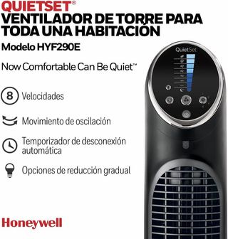 Ventilador de Torre, 8 Ajustes de Velocidad, Oscil
