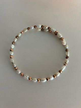 Pulsera 19cm blanca perlas Naturales Massimo Dutti