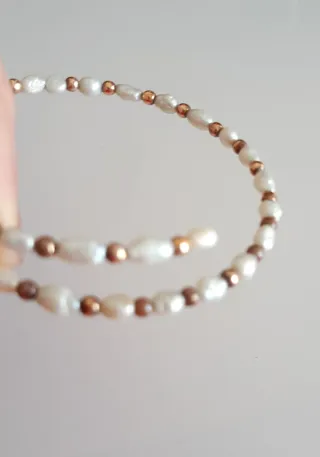 Pulsera 19cm blanca perlas Naturales Massimo Dutti