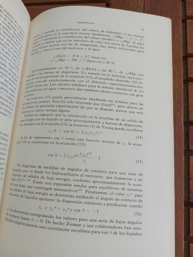 Adherencia y Adhesivos volumen I uno