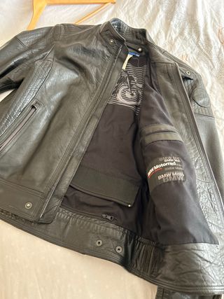 chaqueta moto cuero BMW blackleather talla 52