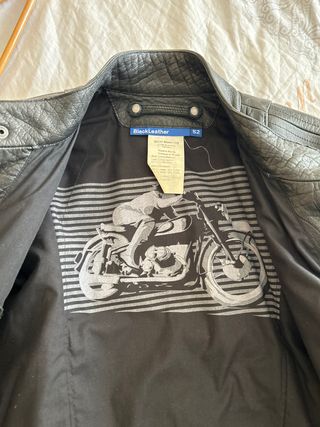 chaqueta moto cuero BMW blackleather talla 52