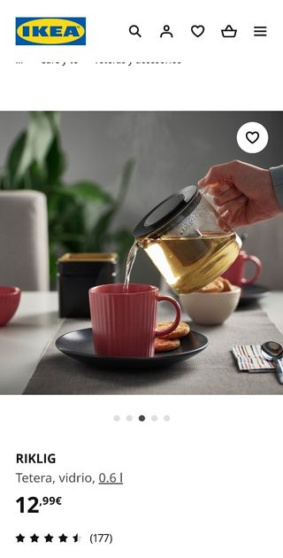 Tetera  iKEA, 0.6L, precio original 12.99€