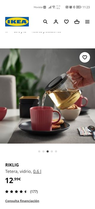 Tetera  iKEA, 0.6L, precio original 12.99€