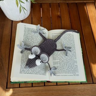 MARCAPÁGINAS RATÓN Hecho a Mano de Crochet