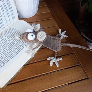 MARCAPÁGINAS RATÓN Hecho a Mano de Crochet