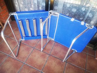 Tumbona Playa Piscina azul plegable